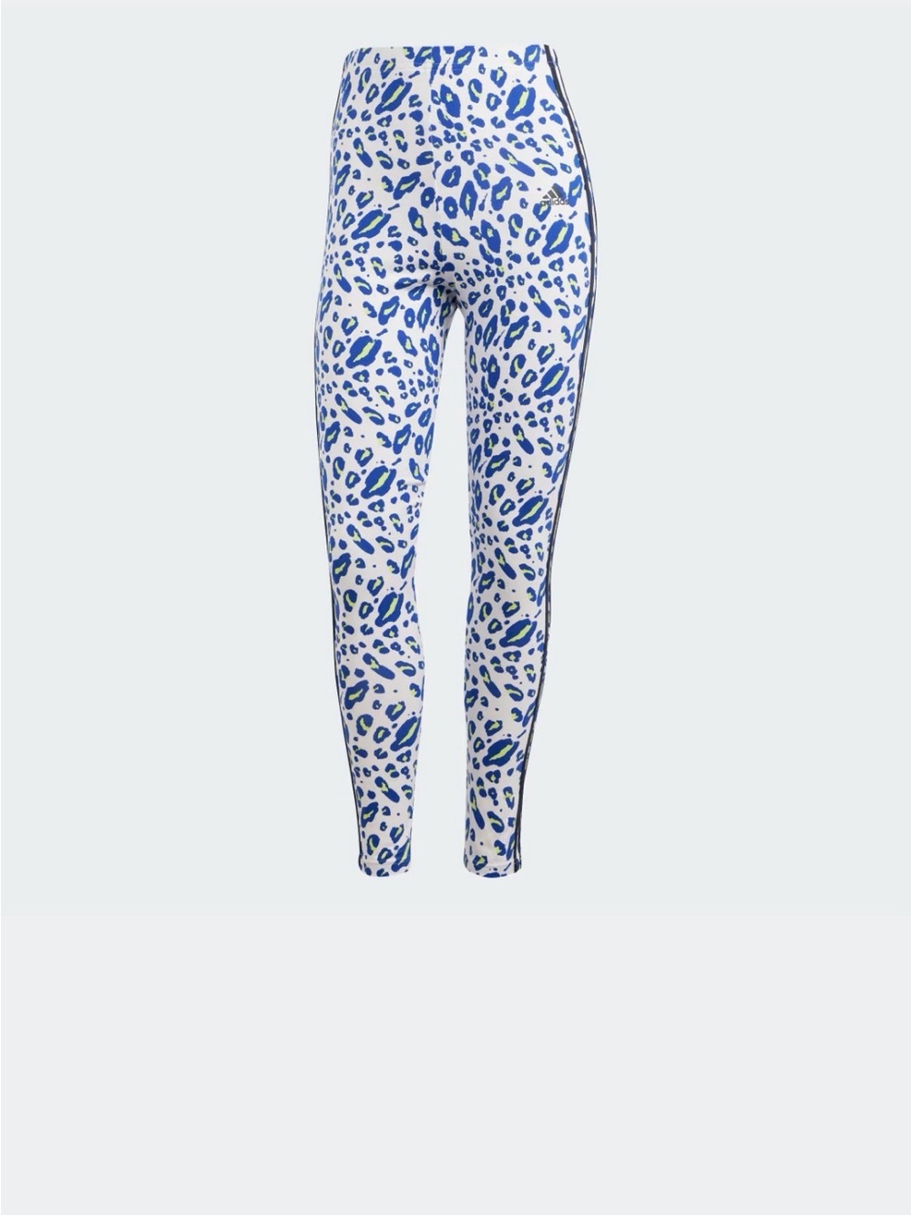 Adidas 3stripe High-Waist Blue/Yellow Animal Print Leggings